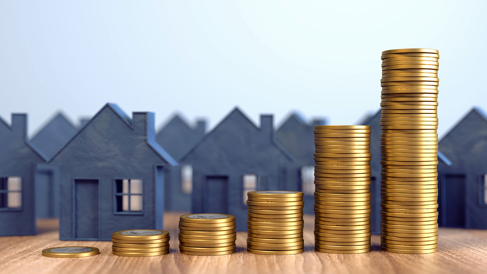 Illustration von Immobilien und einer wachsenden Rendite