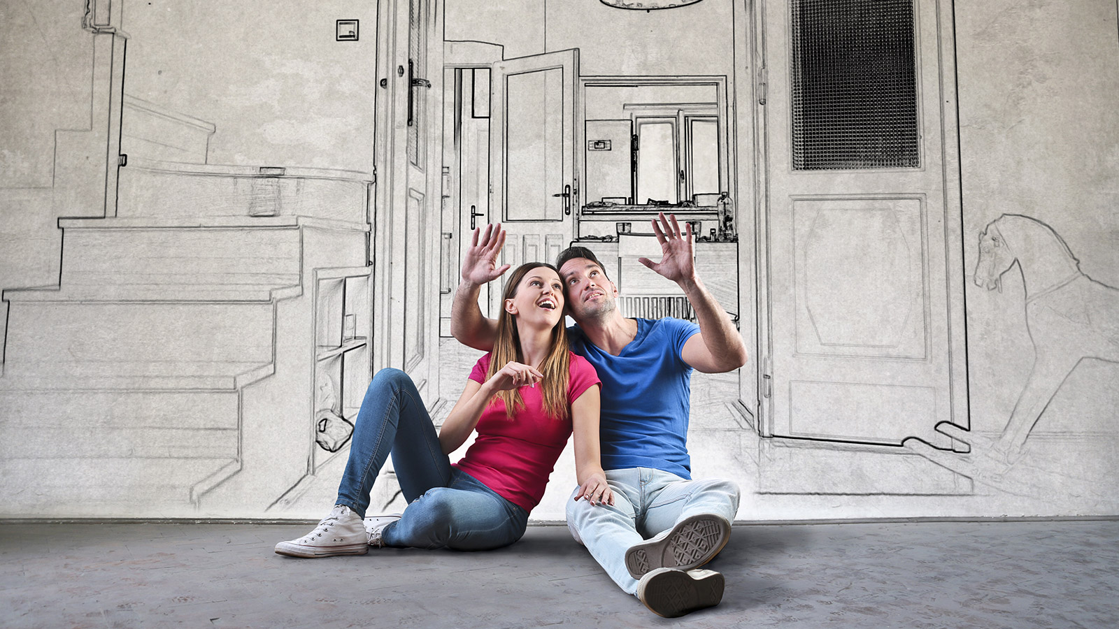 Junge Familie träumt vom Eigenheim