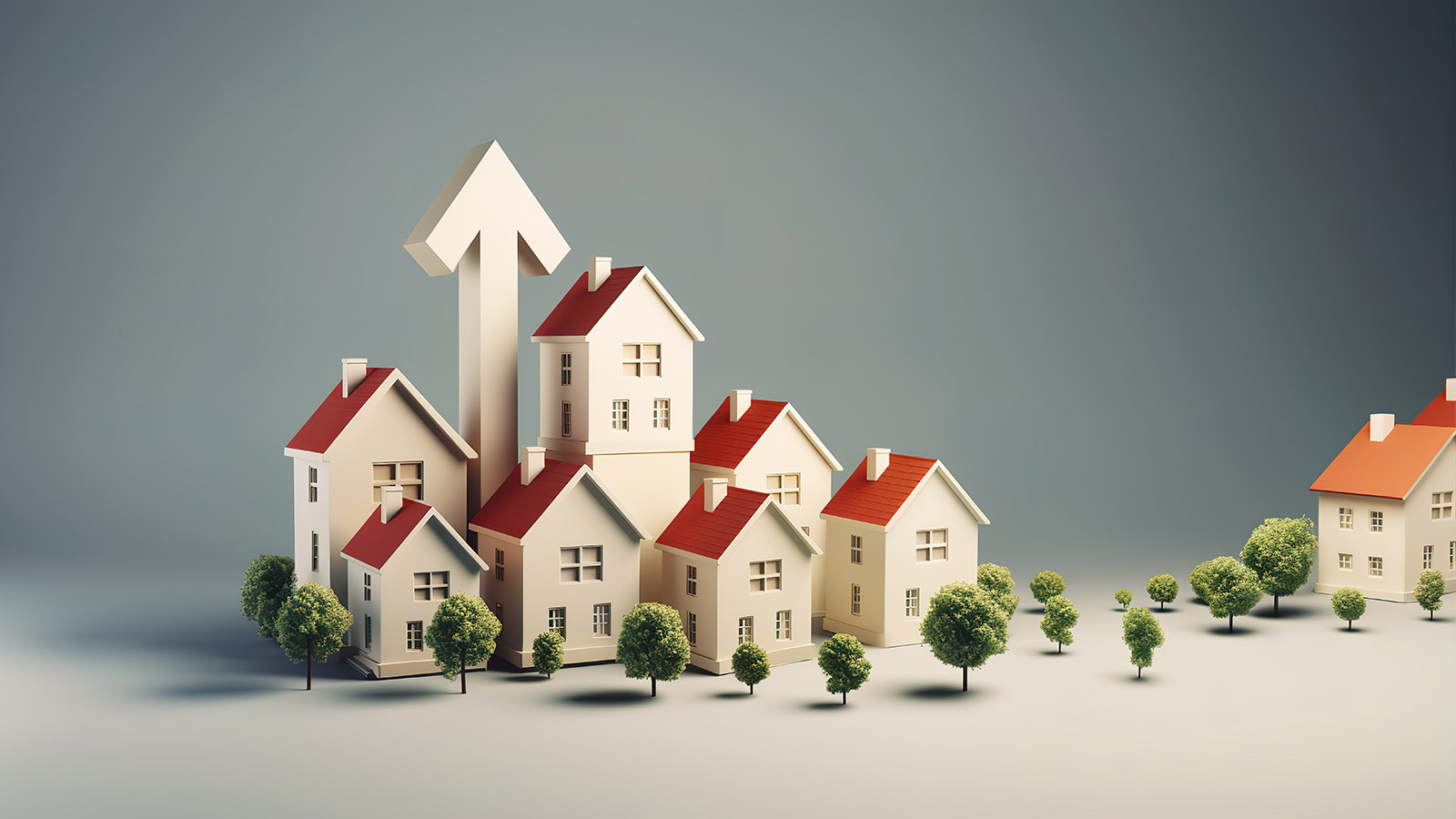 Stilisierte Darstellung einer Immobilienbewertung