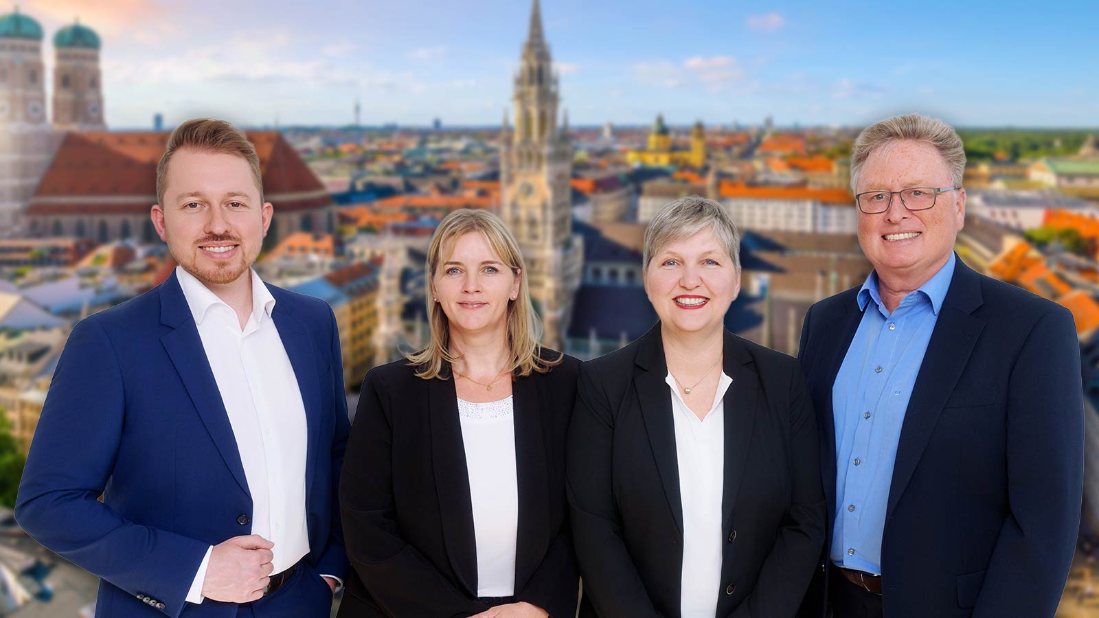 Norbert Gruber, Florian Gruber, Andrea Gruber, Silvia Schweiger Das Team der Heim und Leben Immobilienvermittlungs GmbH aus München
